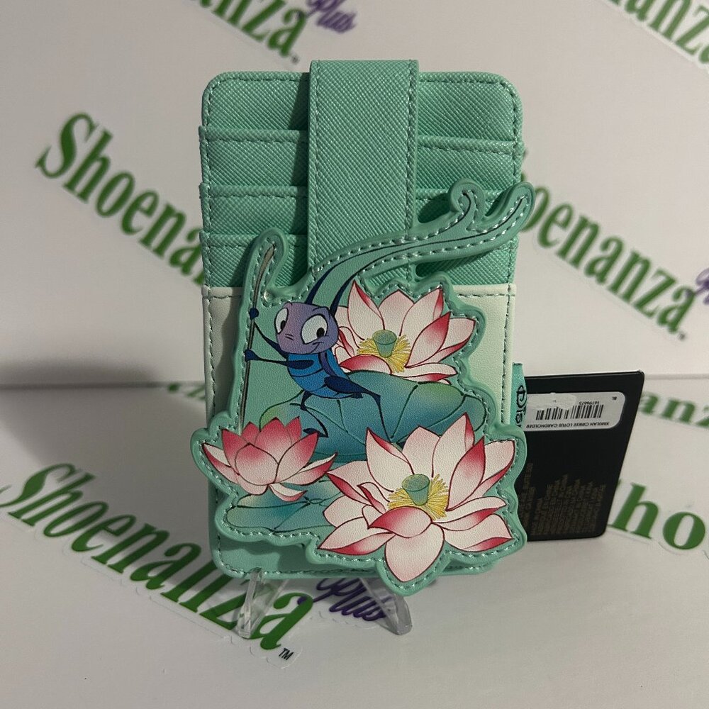 Loungefly Cardholder Snap Fold Over Card Wallet Mulan Cri-Kee Cricket Lotus